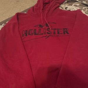 Hollister Men's Bold Red Hoodie